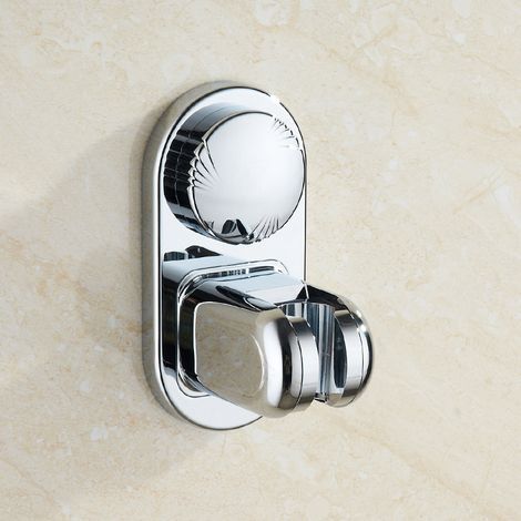Adjustable Shower Holder Without Drilling, Swivel Suction Cup Wall Mount Shower Head Holder for Bathroom, Shower Head Holder (Silver) (1/3)