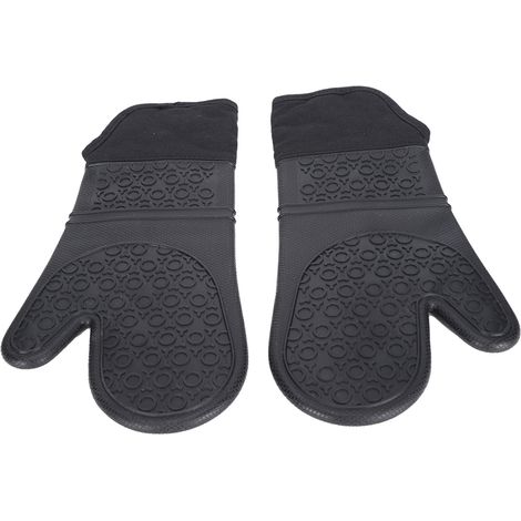Ensemble de gants en silicone résistants à la chaleur avec tapis alvéolé en silicone épais, gants pour four à micro-ondes et gants en coton. (1/5)