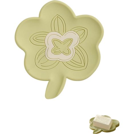 Porte-Savons en Silicone Antidérapants,Support Incliné pour Salle de Bain,Douche,Cuisine ou Baignoire(Vert) - Nettoyage Facile (1/5)