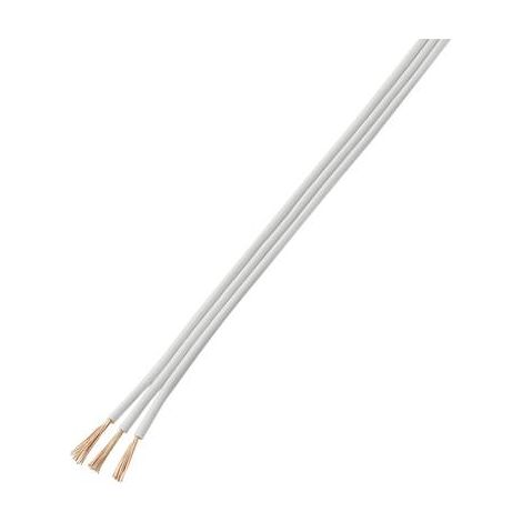 Tru Components – Fil électrique 1566989 3 conducteurs 0.75 mm² blanc – Câble flexible CCA 20 m pour appareils électroniques – Tension 48 V