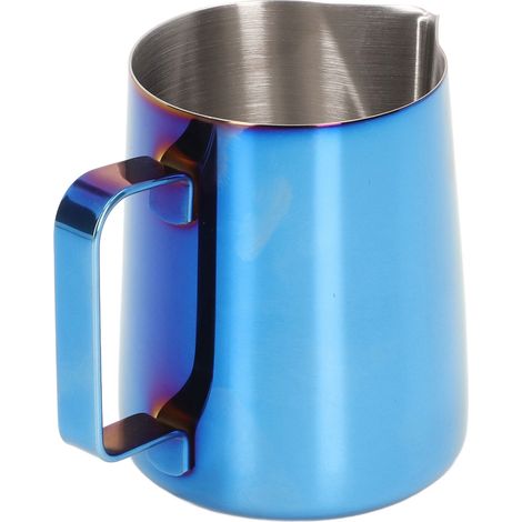 Pichet Mousseur à Lait 350ml Inox 304 avec Graduations Bec Verseur Anti-Goutte Tasse Mousseur Lait 350ml Bleu Titane Gradué (1/5)