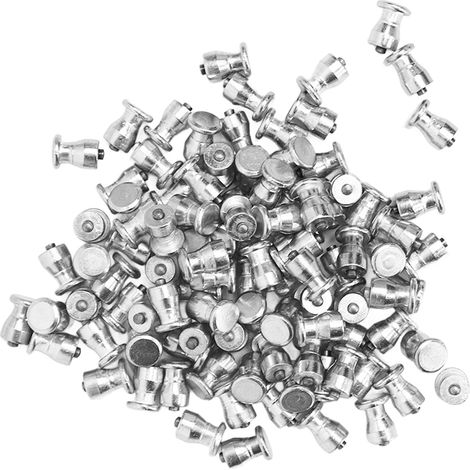 Lot de 100 vis à crampons argentées pour pneus de voiture, camion, vélo, quad, SUV et autres véhicules. Accessoires auto. (1/5)