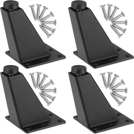 Verstellbare Schrankbeine, 4er-Set, verstellbare Möbelbeine, verstellbare dreieckige Küchenmöbelbeine, Möbelbeine aus Aluminiumlegierung, Frühstücksbar – Schwarz