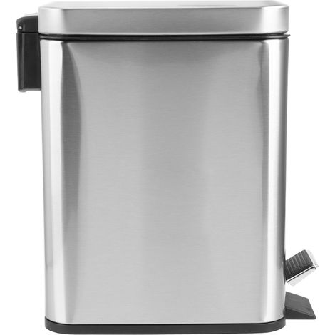 Poubelle à pédale en acier inoxydable 5L pour déchets de ponçage, poubelle à ordures pour maison et bureau (1/5)