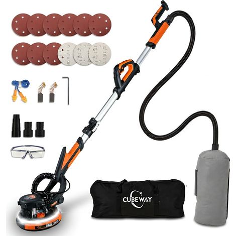 Ponceuse Girafe 750W avec Aspiration Automatique, Ponceuse Murale Électrique 7 Vitesses 900-1800rpm, Machine Ponçage Mur Pliable avec LED, Ponceuse à Manche Télescopique 186cm (1/5)