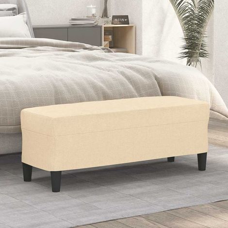 vidaXL Banco de tela color crema 100x35x41 cm (1/5)