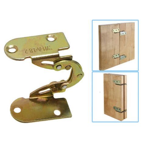 Verdecktes Klappscharnier aus Eisen für Möbel – 180°-Mechanismus – 2-teilig – vernickelt – 1,8 mm dick (1/5)