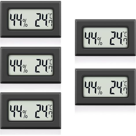 Thermomètre hygromètre intérieur digital mini avec mesure précise température et humidité - Lot de 5 (1/5)