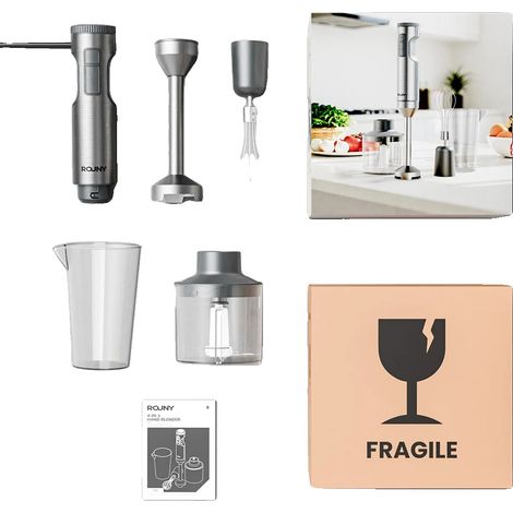 Frullatore a immersione ad alte prestazioni, design compatto, argento, 220V (1/2)