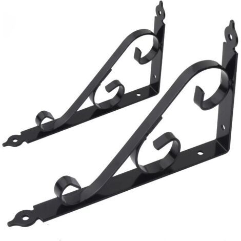 Consoles et taquets pour étagères Support Étagère Mural en Métal Support Équerre Triangulaire 90 Degrés Multifonctionnel D'étagère de Support avec Vis pour Jardinage, Cuisine 250mm  164mm 1 Paire (Noi (1/4)