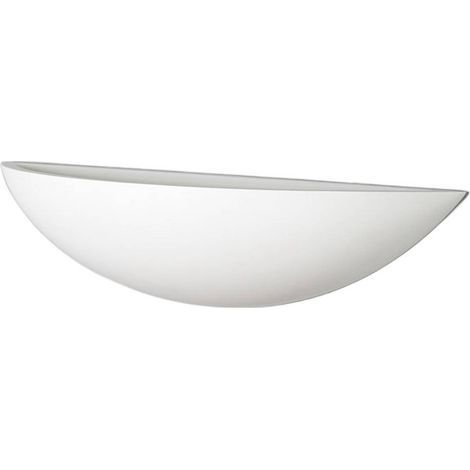 Applique murale LED Guilia en plâtre blanc – Intensité variable – Culot E27 – Lumière indirecte personnalisable – Design semi-ronde – Lampenwelt (1/5)