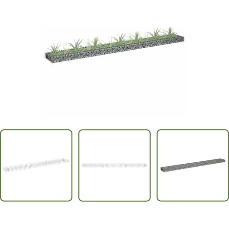 Bordure de jardin - Lit surélevé à gabion Acier galvanisé 270x30x10 cm (1/5)