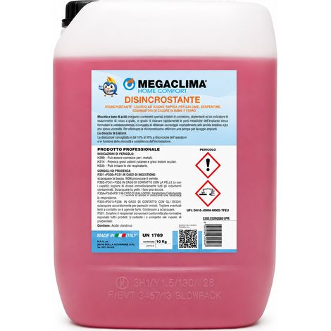 Megaclima Acide Détartrant Liquide À Action Rapide Euro 801, Sachet De 10 Kg Pour Pompe De Détartrage