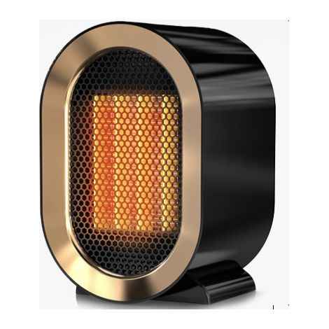 Auxiliary heater, 800/1200W electric radiator, mini ceramic fan heater, overheat and tip-over protection, 2 heating modes, for bathroom, home, or office - Black (1/5)