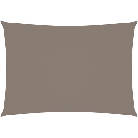 Voile toile d'ombrage parasol tissu oxford rectangulaire 4 x 5 m taupe