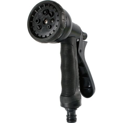 royaluxe -Buse de tuyau robuste, 8 modes d'arrosage réglables, haute pression, buse de pulvérisation pour tuyau d'arrosage, pelouse, lavage de voiture (1, noir) (1/5)