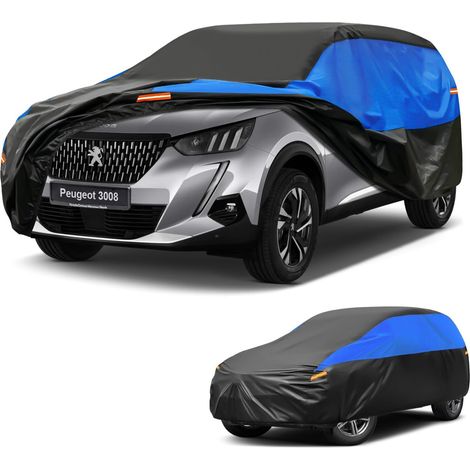 Housse Voiture Imperméable Respirante, SUV Bâche pour Peugeot 3008 (2009-2025), Noir BleuBâche de Voiture complète pour la Pluie Soleil poussière Protection et Doublure.,Convient pour Peugeot 3008 (1/5)
