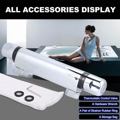 Robinet de remplacement pour mitigeur thermostatique de douche chromé moderne, accessoire de salle de bain. (1/5)