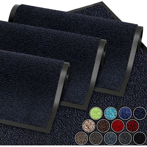 Paillasson d'Entrée Bleu 90x120 cm - Tapis Extérieur Imperméable et Antidérapant - Pour Couloir Cuisine et Terrasse (1/5)