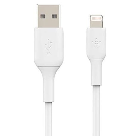 Belkin Boost Charge Lightning Kabel (Lightning zu USB Kabel für iPhone, iPad und AirPods), MFi-zertifiziertes iPhone-Ladekabel (Weiß, 2 m) (1/5)