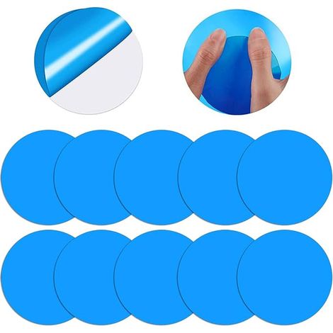 Lot de 10 Rustine pour Piscine, Kit de Réparation de Patch pour lit à Eau(Ronds) (1/5)