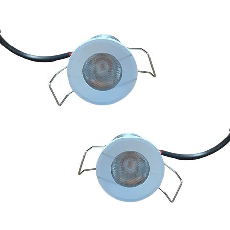 2 Pezzi Mini Faretto Led Da Incasso Rotondo, Carcassa Bianca 4000K, 2.5W 220LM 220V, Ø3229mm, Foro 27mm, Angolo 15° IP20