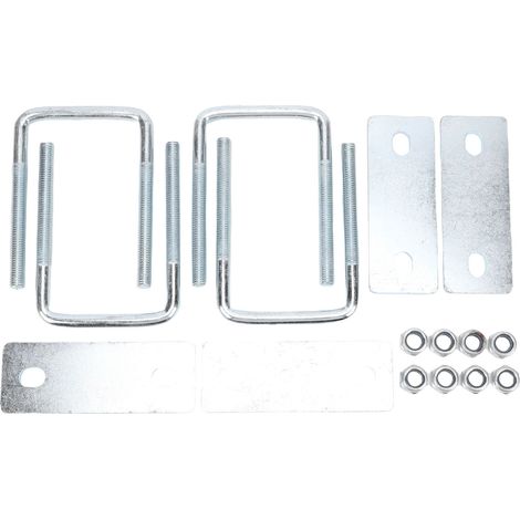 Kit de pinces à ressort à lames en acier galvanisé, boulons en U carrés de 5X3.23 pouces avec écrous pour remorque camion bateau 4 pièces (1/5)