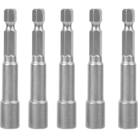 Lot de 5 embouts magnétiques hexagonaux en acier outil, adaptateur de tournevis et de foret magnétique 6mm (1/5)