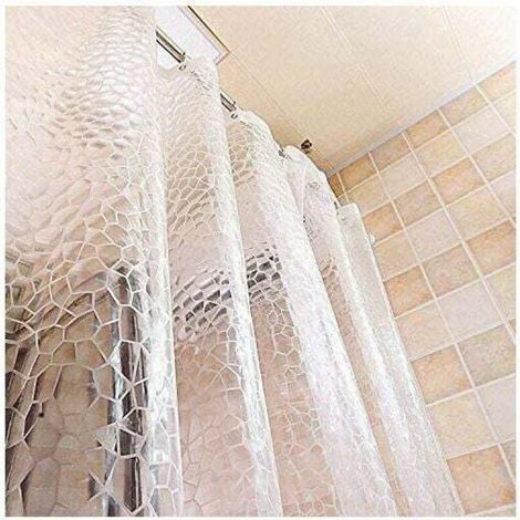 Rideau De Douche EVA Épais Transparent Étanche Résistant À La Moisissure Rideau De Salle De Bains - 120 x 180cm (1/5)