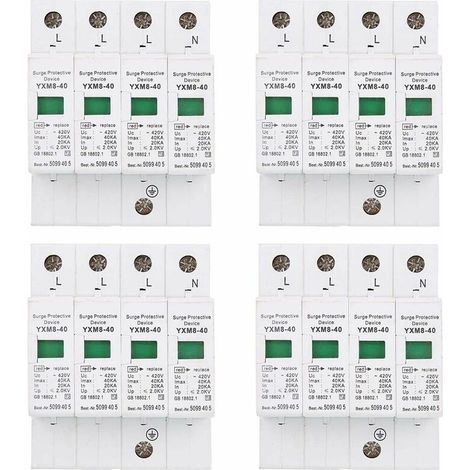 Keenso Lot de 4 parasurtenseurs 4P 40KA (1/4)
