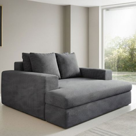 Sofá Fijo 2 Plazas Comazzo, Cojines Desenfundables, Reposabrazos, Asientos 2, 162x167x86h cm Gris Oscuro (1/5)