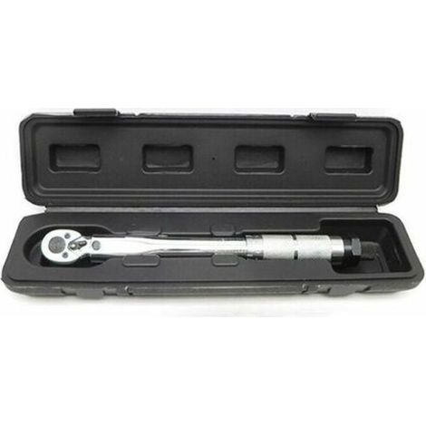 1/4"-Drehmomentschlüssel mit voreingestelltem Drehmomentbereich 5–25 Nm – Chrom-Vanadium-Stahl – Doppelte vorkalibrierte Skala – Inklusive Koffer