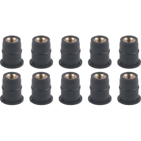 Bardusch-Lot de 10 écrous de puits en caoutchouc M5 5 mm/0,2 pouces métriques boulons de pare-brise de moto (1/4)
