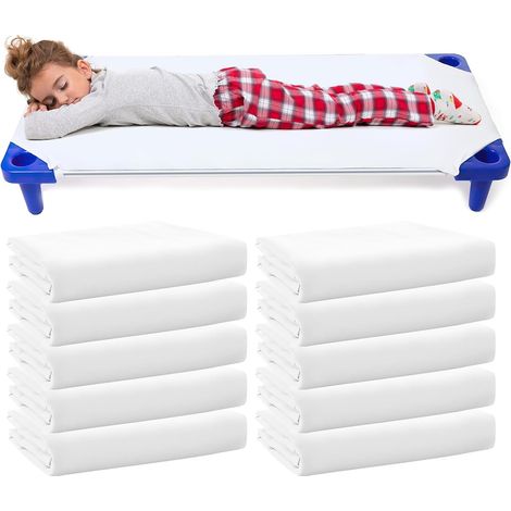 Pack of 10 Fitted Sheets for Nursery Bed, 60 x 130 cm, White (1/5)