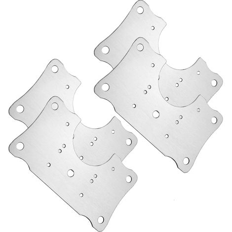 Lot de 4 plaques de réparation pour charnières de portes de placard, plaques de fixation et de réparation pour portes de meubles avec vis (1/5)