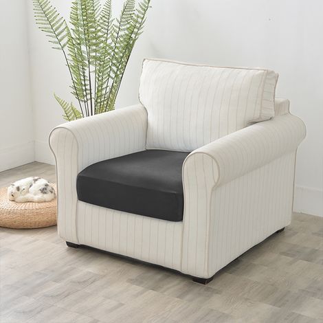 Housse de canapé en velours noir, 100-125 cm (1/5)