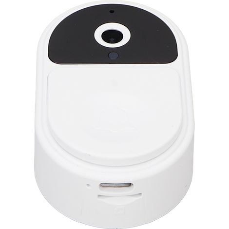 Sonnette vidéo sans fil avec caméra de sécurité intelligente, ultra nette, grand angle, Wi-Fi, batterie 1000 mAh, blanche (1/5)