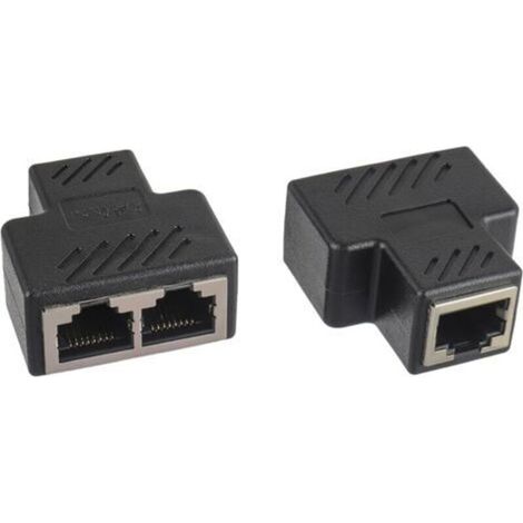 RJ45 Doubler, RJ45 Splitter Adapter 1 to 2 Ethernet Splitter Double Socket for Cat5 Cat5e Cat6 Cat7 Cable(2 Pack) (1/5)