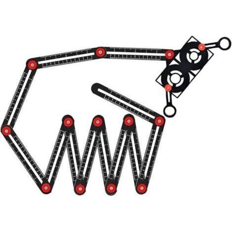 Règle de mesure multi-angles, 12 sections en céramique, outil de mesure d'angle avec localisateur de trou