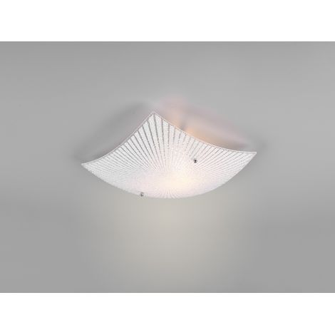 Flache LED Deckenleuchte mit Glas Lampenschirm Weiß, Quadrat 30cm (1/4)