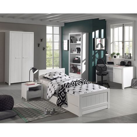 GASTON - Chambre 90x200cm + Armoire 2P + Pack Bureau (1/5)