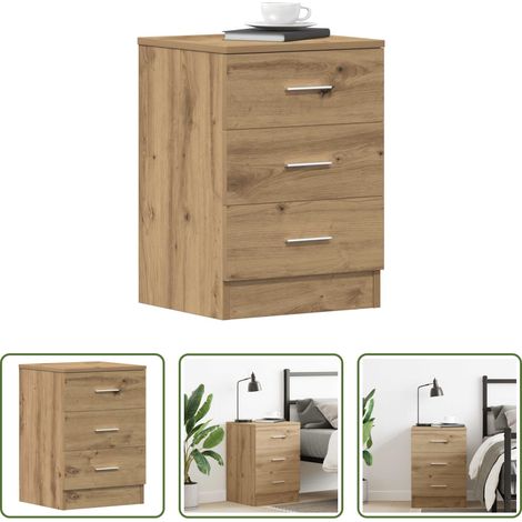 vidaXL Nachtschrank - Nachttisch Artisan-Eiche 38x35x55 cm Holzwerkstoff (1/5)