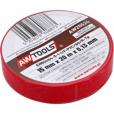 Awtools taśma izolacyjna 15mm x 20m czerwona