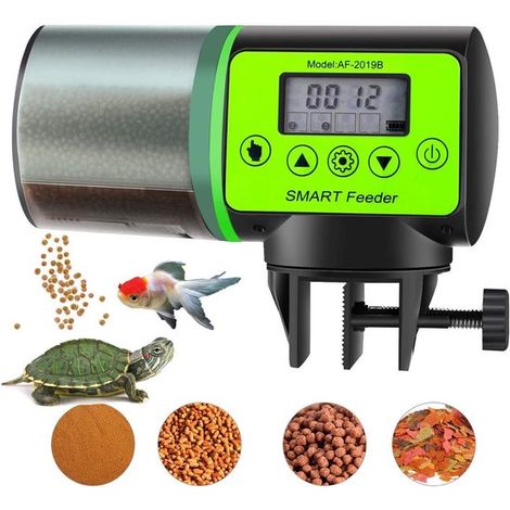 Alimentatore automatico - 200 ml - Acquario - Alimentatore automatico per pesci - Dispenser di cibo per pesci con timer - Alimentatore automatico per pesci - per acquario, vasca per pesci, vasca per t (1/5)
