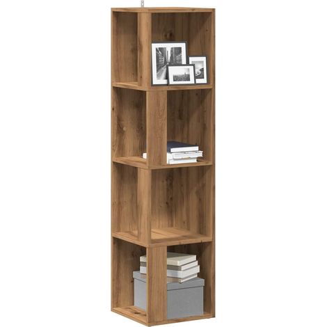 Mueble de esquina madera ingeniería roble artisan 33x33x132 cm vidaXL