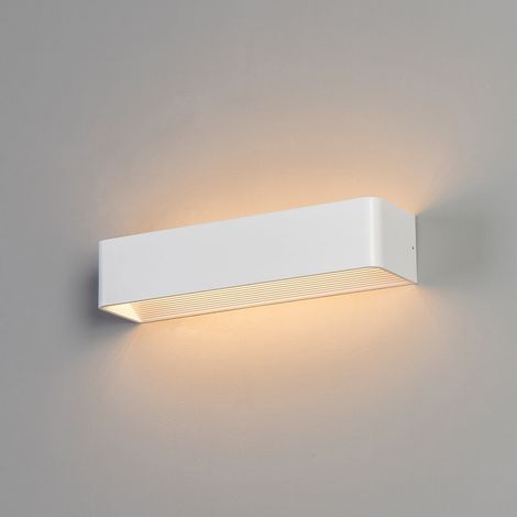 Weiße LED Design-Wandleuchte 37cm kompatibel mit Dimmer - Quadra