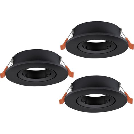jeu de 3 spots encastrés Barranco, lampes à encastrer orientables (1/5)