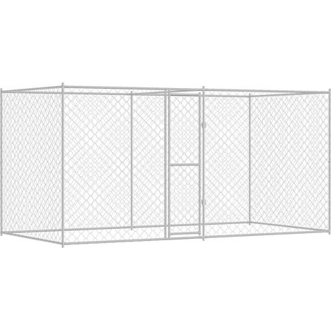 Cage pour chien Argenté 400 x 200 x 200 cm Acier galvanisé (1/5)