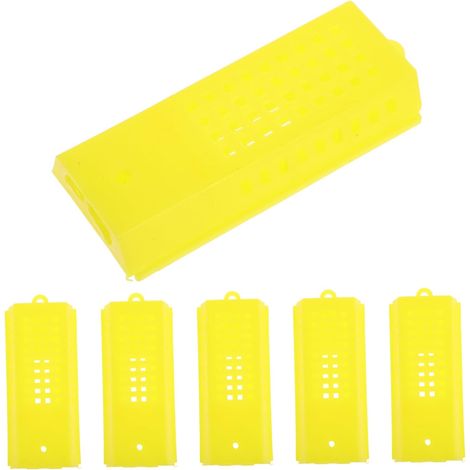 Cages D'élevage Lot de 10 pour Reine des Abeilles Faciles à Utiliser en Plastique Jaune pour Apiculteurs en Élevage et Transport (1/5)