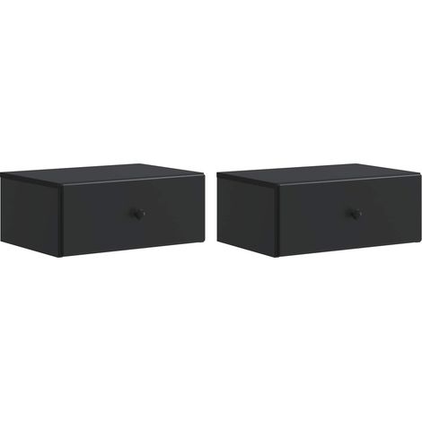 Maison Exclusive - Cabinet de chevet mural 2 pcs Noir 49 x 34,5 x 20 cm (1/5)